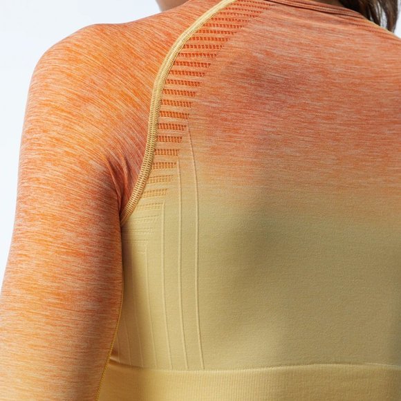 ALPHALETE OMBRE SEAMLESS LS CROP Honey Size S AMPLIFY - Picture 2 of 6